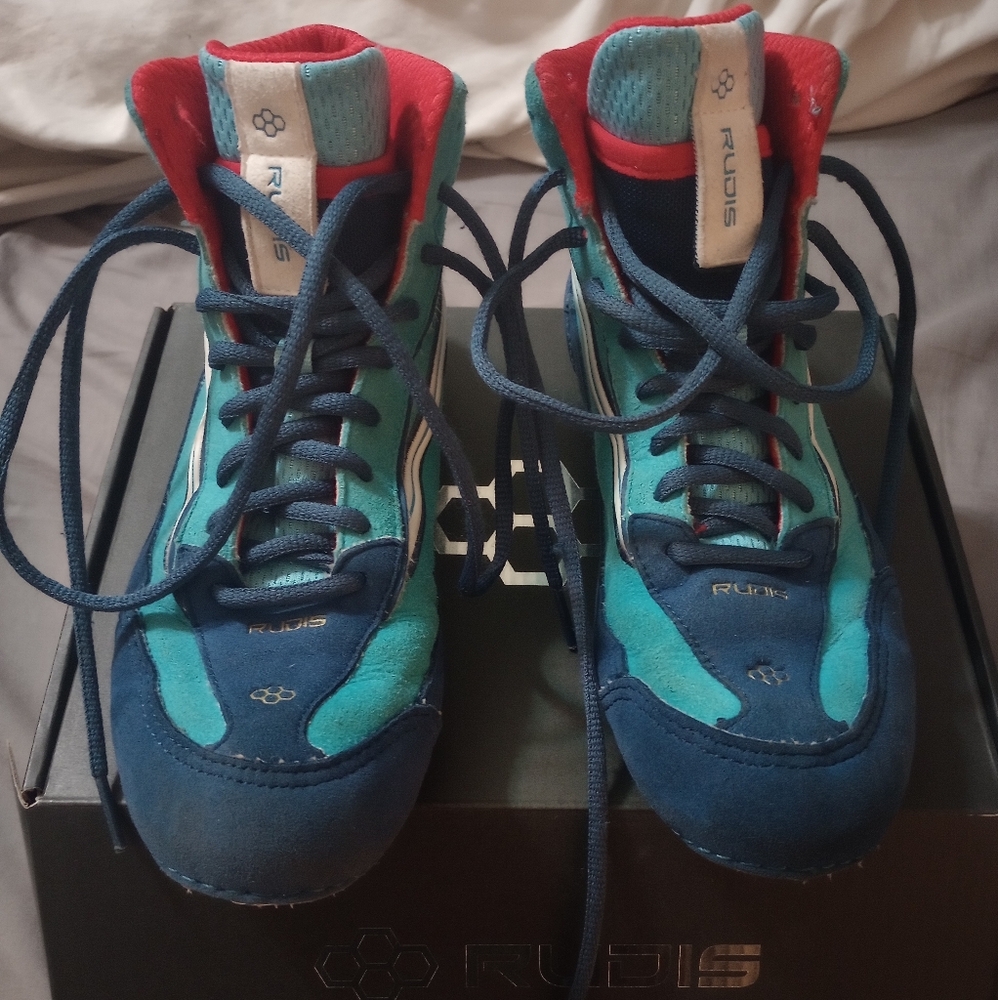 Rudis Kids Wrestling Shoes- Blue and Red